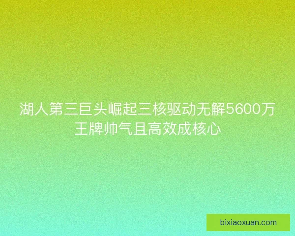 湖人第三巨头崛起三核驱动无解5600万王牌帅气且高效成核心