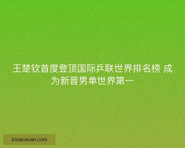 王楚钦首度登顶国际乒联世界排名榜 成为新晋男单世界第一